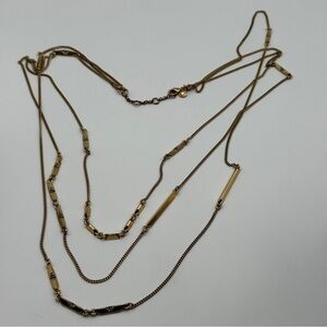 J.Crew Long Gold Tone Station Necklace with Rhinestones 31–33”